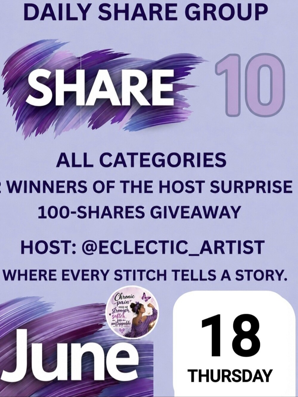 Share 10 Daily Share Group Thursday 6/18/26 Host Surprise 100 Shares Giveaway